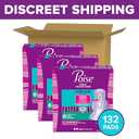 Poise Ultra Thin Incontinence & Postpartum Pads with Wings for Bladder Leaks, 3 Drop Light Absorbency, Regular Length, 132 Count, 
