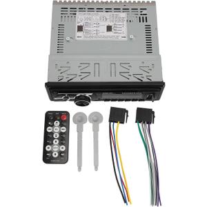 Bluetooth Car Stereo, with USB Port FM Radio Handsfree Calling CD DVD AUX Input Aux in Single Din Car Radio, USB Charging and Shutdown Remote Control