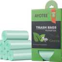1.2 Gallon Small Trash Bags Garbage Bags, AYOTEE Mini Compostable Strong Bathroom Wastebasket Can Liners trash Bags for Home Office Kitchen fit 5L,5 Liter,1 Gal,Green