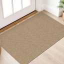 IOHOUZE Small Area Rug 2x3 Washable Woven Rugs for Entryway Non Slip Rubber Backed Kitchen Rugs Indoor Outdoor Doormat Throw Rug Floor Carpet for Entrance Front Door, Orange/Tan/Brown