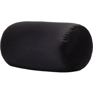Lemomato Microbead Bolster Tube Pillows with Double Cover，Squish Bean Bed Microbead Pillow Soft Neck Back Lumbar Support Smooth Cool Touch Comfortable Fabric (Black)