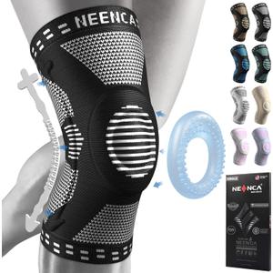 NEENCA Professional Knee Brace for Pain Relief, Medical Knee Support with Patella Pad & Side Stabilizers, Compression Knee Sleeve for Meniscus Tear, ACL, Joint Pain, Runner, Workout (Black, XX-Large)