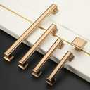 Amerdeco 10 Pack 1.3 Inch Champagne Bronze Cabinet Knobs Single Hole Cabinet Handles Dresser Knobs Drawer Knobs and Pulls for Bathroom Cabinets ZH0001