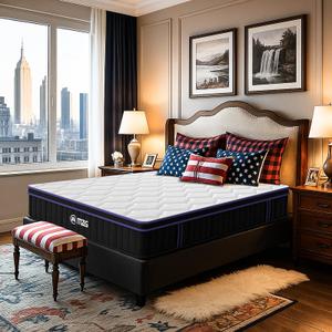 M MZG 10 Inch Queen Size, Hybrid Mattress, Medium Firm, Gel-Infused Memory Foam, Pillow Top, Pocket Coils, Cooling & Breathable, CertiPUR-US Certified, Fiberglass-Free, Mattress in a Box