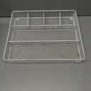 Annova Desk Top Organizer Tray for Office Organization - Metal Mesh - Storage Tray with Dividers for Pens, Desktop Accessories, Bathroom, Kitchen, Makeup and Office Supplies (Large, White)