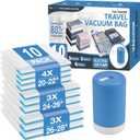 Cozy Essential Travel Vacuum Storage Bags with Rechargeable Cordless USB Pump, Space Saver Bags for Luggage, Suitcase, Carry-On, for Clothes, Blankets, Bedding & Seasonal Storage,10 Combo