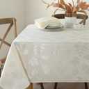 Benson Mills Harvest Legacy Damask Fabric Table Cloth Fall, Harvest, and Thanksgiving Tablecloth (Ivory, 60" x 104" Rectangular)