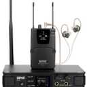 SGPRO Wireless in-Ear Monitor System, IEM System Mono with Metal Transmitter, Bodypack Receiver Monitor Earphones, 85 Adjustable Frequencies 262ft Operation for Bands, Studio & Events