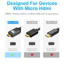 Twozoh Micro HDMI to HDMI Cable 6.6FT 2 Pack, Nylon Braided Micro HDMI Cable Support 3D/4K@60Hz 18Gbps/2160P/1080P for GoPro Hero7/8/9 Raspberry Pi 4