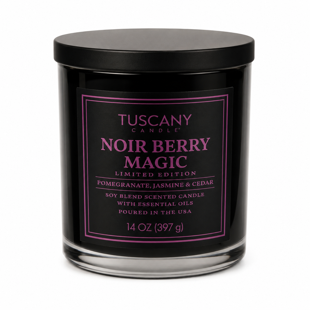 Brand and Model: Tuscany Candle Noir Berry Magic Halloween Candle.