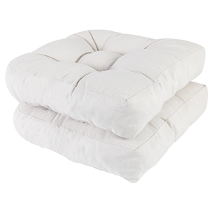 RACE LEAF Patio Chair Cushions 19x19 Inch 4 Pack, Thickened Outdoor Seat Cushions Water Resistant with Non-Slip Ties & Stain Resistant Tufted Design (Beige)