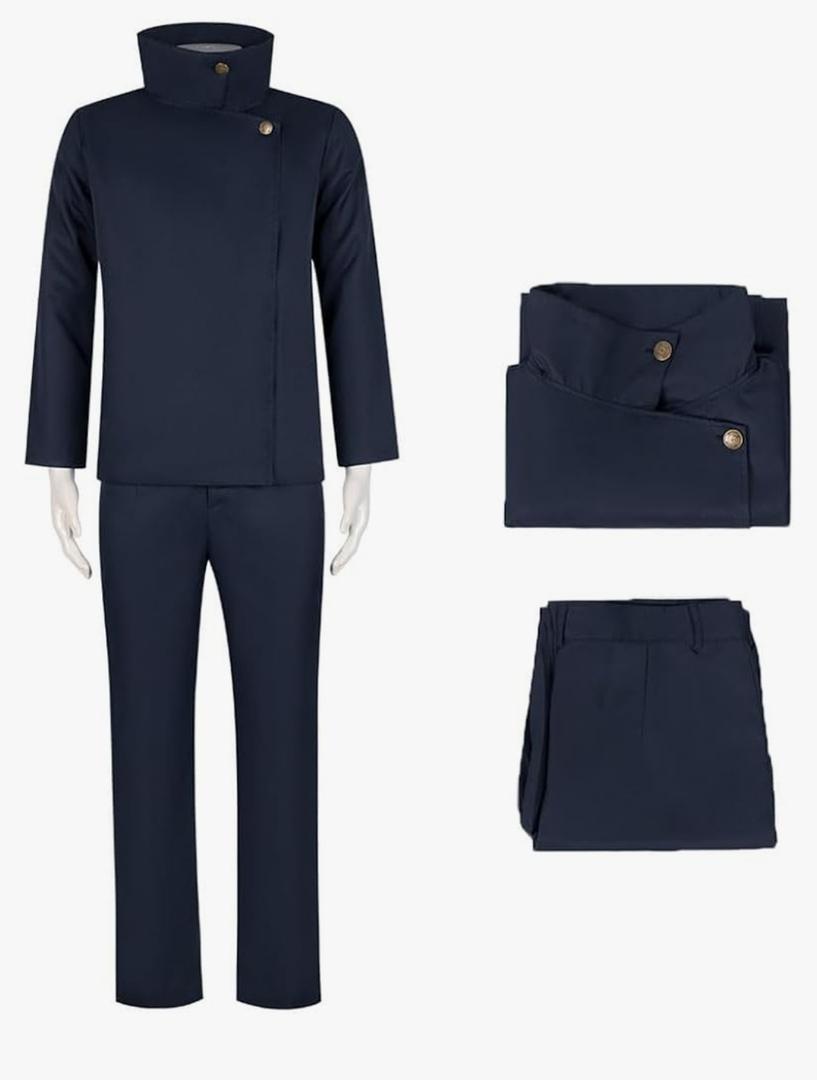 Fushiguro Megumi Costume Cosplay Suit Uniform Full Set With Wig, L