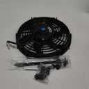 10" inch Slim Fan Push Pull Electric Radiator Cooling Fans 12V Mount Kit Unversal Black