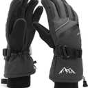 Ski Gloves for Men Women - Winter Snow Windproof Waterproof Skiing Snowboarding for Cold Weather Warm (Large, Black)