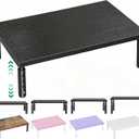 OPNICE Desk Organizers and Accessories, Adjustable Computer Monitor Stand Riser, Laptop Stand for Desk, Office Desk Accessories & Workspace Organizers for Home Office, Black Wood