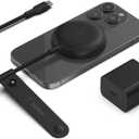 Belkin 7.5W Magnetic Portable Wireless Charger Pad - 6.6ft/2M Long Cable - MagSafe Compatible Charger - iPhone Charger Compatible w/ iPhone 15, iPhone 14, iPhone 13 - Power Supply Included - Black