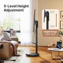 Height Adjustable Rolling TV Stand for 37-86 Inch TV up to 110 Pounds, Portrait to Landscape, Heavy Duty Mobile TV Cart with Shelf Max VESA 600x400mm (Black)