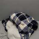 Sunbeam Oversized Microplush & Sherpa Heated Throw - Concord Blue Plaid