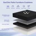 Outdoor Chair Cushions Set of 4 for Outdoor Patio Furniture, Waterproof Patio Seat Cushions with Handle & Ties, 3 Year Color Fastness Square Garden Sofa Couch Pads, 19" x 19" x 3", Black
