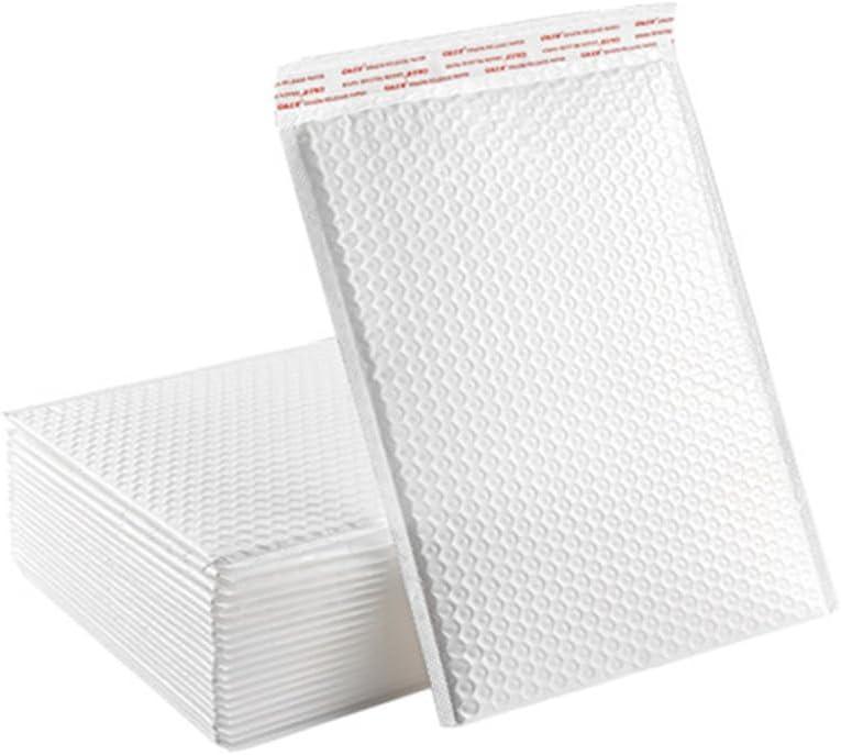 DOITOOL 50pcs White Pearlized Bubble Mailers 14x16in Self Seal Shockproof Padded Envelopes Waterproof Shipping Bags for Clothing Packaging, 16X14CM