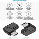USB C Right Angle Adapter,90 Degree USB C to USB Type-C Male to Female Adapter Convertor Extension, for Laptop & Tablet & Mobile Phone (2 Pack).