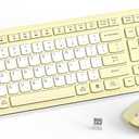 Wireless Keyboard and Mouse Combo, FullSized Wireless Keyboard and Adjustable DPI Mouse, 2.4GHz USB Receiver, Keyboard and Mouse for PC, Windows, Desktop, Laptop (Canary Yellow)