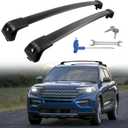 220lbs Upgrade Explorer Roof Rack Cross Bars Compatible with Explorer 2020-2025 (Fit for Raised Side Rails), Heavy Duty Black Matte Aluminum Anti-Corrosion Crossbars with Anti-Theft Lock