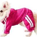 MeowWow Extra Small Puppy Outfits, XXS Dog Hoodie, Girl Puppy Shirt, Striped 4 Legs Dogs Sweatshirt (XXS (Check Size Chart), Rose)