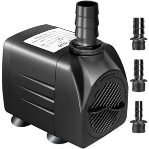 GROWNEER 550GPH Submersible Pump 30W Ultra Quiet Fountain Water Pump, 2000L/H, with 7.2ft High Lift, 3 Nozzles for Aquarium, Fish Tank, Pond, Hydroponics, Statuary Black
