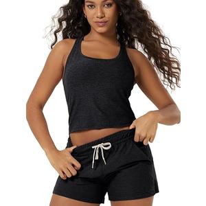 ODODOS Performance Racerback Crop Tank with Built-in Bra for Women, Ultra Soft odSTRATUM Tech, Light Support Workout Yoga Bra, XL