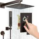 Shower System Shower Faucet Set with Push-Button Diverter and Wall Supply Elbow 10 Inch Shower Head ORB (Oil Rubbed Bronze)