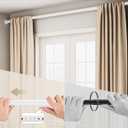 Extra Long Tension Curtain Rod No Drill by EZFurni, 82–123 Inch Heavy Duty Tension Rod with Lock-In Stability, Spring-Loaded Non-Slip Secure Hold for Shower, Window, Patio, 1.26" Diameter, White