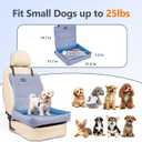 Dog Car Seats for Small Dogs, Detachable Soft Cotton Cushion, Comfort Pet Travel Dog Bed, Puppy Car Seat with Adjustable Secure Straps, Under 25lbs, Blue