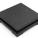 MDEOOSKY Wooden Display Stand Square Wood Display Base Display Risers Square Vase Riser Teapot Aquarium Lamp Base Home Decoration 7.9" W x 7.9" D x 1.7" H (Black)