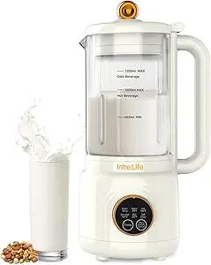 40 oz Nut Milk Maker Machine with 18700 RPM High Speed, No Soaking Needed 8 in 1 Soy Milk Maker, Plant Based Milk Maker for Almond, Oat, with Delay Start/Keep Warm/Self Cleaning, White