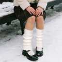 Fuzzy Leg Warmers Knitted Ruffle Leg Sleeves for Women 80s Party Yoga