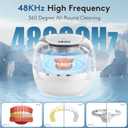 Ultrasonic Retainer Cleaner Machine, 48kHz Dental Cleaning Pod for Night Guards, Mouth Guards, Aligner, Braces, Toothbrush, Jewelry, Ultrasonic Dentures Cleaner with Digital Timer, 220ML, White