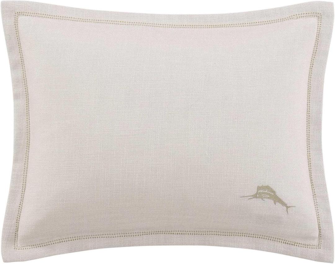 Tommy Bahama Throw Soft Breakfast Pillow with Zipper Closure for Bed or Couch, Coastal Design, Cozy Home Essentials, 15" x 20", Island Estate Beige