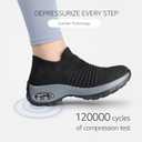 STQ Walking Shoes Women Slip on Sneakers Non Slip Work Arch Support Tennis Plantar Fasciitis Orthopedic Breathable Mesh Comfortable Ladies Nursing