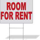 Fastasticdeals Weatherproof Yard Sign Room for Rent Red B Lawn Garden Rentals 18x12 Inches 1 Side Print