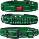 Heavy Duty Dog Collar With Handle | Ballistic Nylon Heavy Duty Collar | Padded Reflective Dog Collar With Adjustable Stainless Steel Hardware | Convenient Sizing for All Breeds (Medium/Large (14 - 18" Neck))