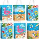 Pajean Beach Party Paper Bags, Summer Pool Beach Luau Party Favors Supplies Goodie Candy Gift Treat Bags for Kids Boy Girl(32 Pcs)