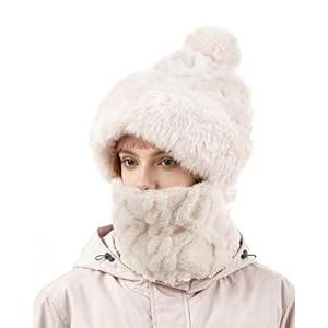 Balaclava Ski Mask for Women Men, Winter Fleece Wind-Resistant Warm Face Cover and Neck Warmer for Cycling Motorcycle Skiing White