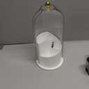 Makeup Brush Holder Organizer, 360 Rotating Makeup Brush Holder, Dustproof Waterproof Material & with 3 Compartments for Organized Storage, Dressing Tables Clear Storage Skincare Cosmetic (White)