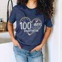 100 Days of School Shirt Women 100 Days of Doing Teacher Stuff Tshirts Teacher Appreciation Gift (Blue, XL)