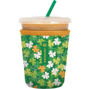 Sok It JavaSok Iced Coffee & Cold Soda Insulated Neoprene Cup Sleeve (Luck of the Shamrock, Small: 16-20oz)