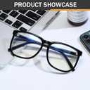 TR90 Oversized Blue Light Blocking Glasses Men Women Ultralight Nerd Square Computer Games Black Large Eyewear (01)