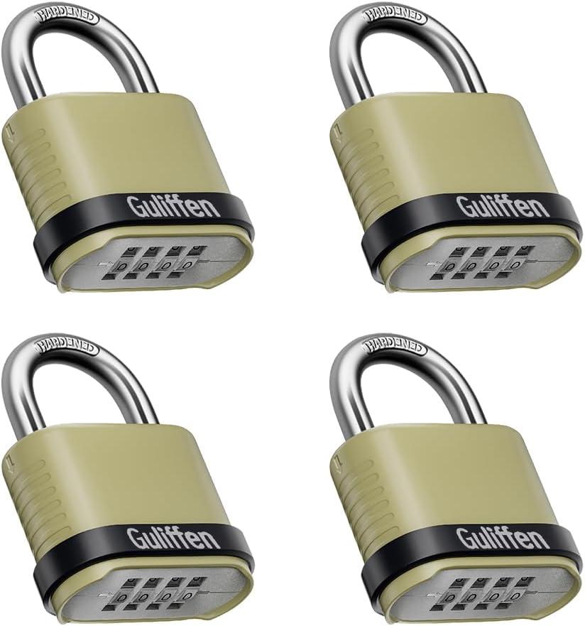 Outdoor Combination Lock, Heavy Duty Weatherproof Combination Padlock, 4 Pack Resettable Combination Lock for Locker, Shed, Garage, Gate, Fence