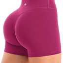 Sogetdo High Waisted Biker Shorts for Women Hidden Scrunch Butt No Front Seam 4.5 Inches Workout Gym Athletic Yoga Shorts, S