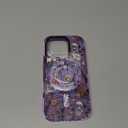 Lotadilo Cute Case for iPhone for Women Girls - Funny Skull Flower Design Compatible with Magsafe Magnetic Ring Holder Kickstand Fashion TPU Phone Covers for iPhone  Phone Case